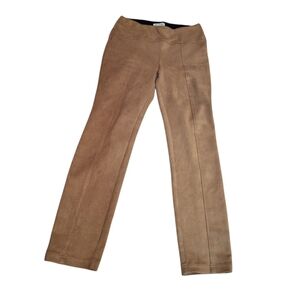 Soho Apparel Faux Suede Brown Slimming Office Ladies Small Sleek Western MOD